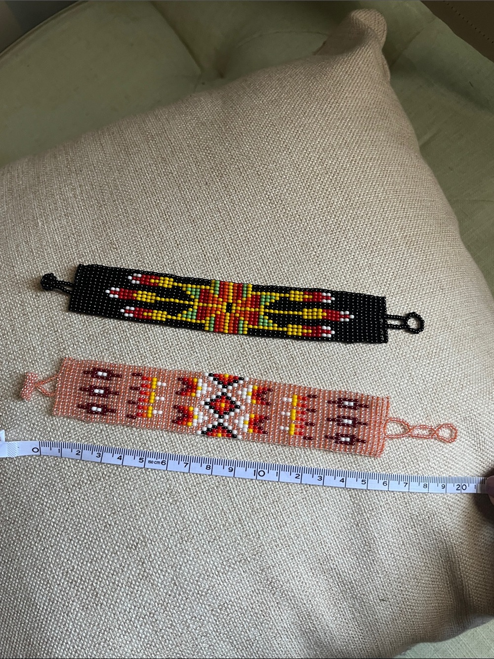 Beautiful Southwestern Set of Two Handwoven Glass Seed Bead Bracelets - Picture 7 of 8